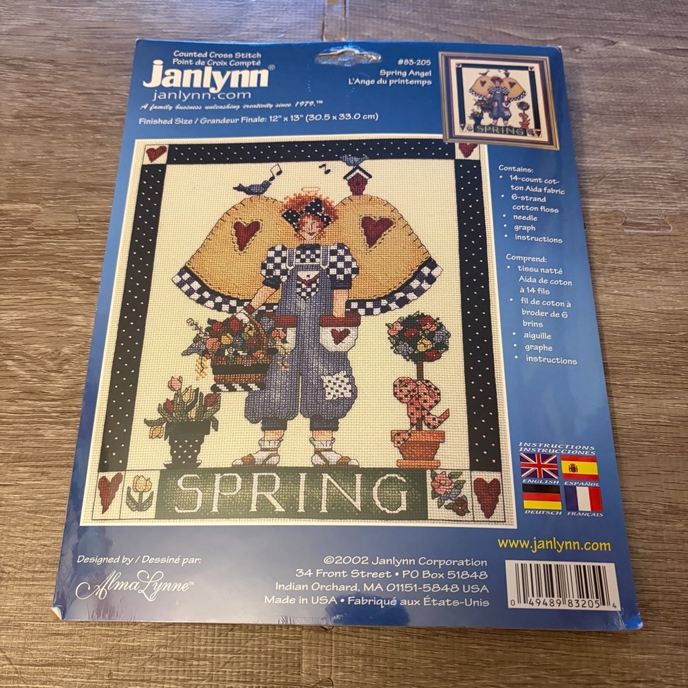JANLYNN COUNTED CROSS STITCH KIT "SPRING ANGEL" 2002 NEW #83-205